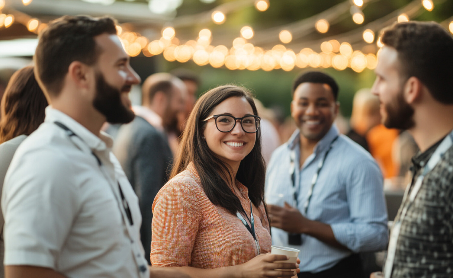 Group of Live4IoT employees standing outside at a work conference